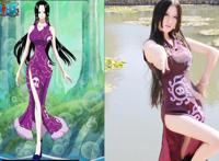 粉丝cos海贼王角色，娜美清纯可人，玛姬像村姑