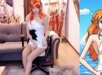 腐团儿cos娜美，还原度相当高，直言裙子有点短，观众直呼过瘾