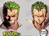 海贼王：索隆乱入动漫世界，鬼灭之刃帅过原版，一拳超人强者画风