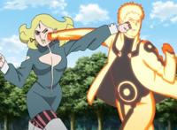 超大玉螺旋丸果然粗暴，迪鲁达被打得衣衫不整，鸣人不再温柔