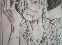 海贼王帅气大叔雷利人物手绘 路飞和山治