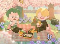 腐画师笔下的索隆与香吉士，两大动漫男神的打闹生活日常