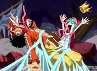 海贼王中出现过的艾尼路表情，砂糖被乌索普吓晕，奎因害怕玲玲