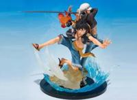 《海贼王》路飞和罗组合手办背靠背的热血搭档