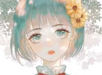 清新绿色系动漫女头