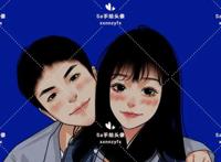 精美的手绘头像，动漫脸