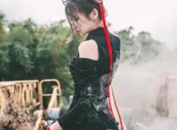 黑色旗袍气质无双，清新唯美的动漫美少女