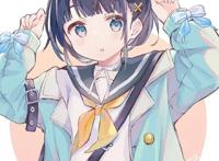 卡通动漫小美女，好温柔的色调，可爱！