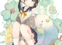 卡通动漫小美女，好温柔的色调，可爱！