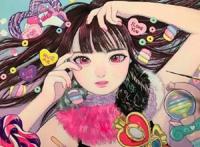 日式炫彩的美女插画，被美食围绕的场面“张口就想吃”！