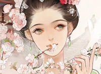中国风浓郁的二次元美女插画，人物有一种孤婉的气质