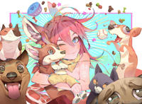 色彩绚丽的二次元美少女同人插画，非常吸引眼球