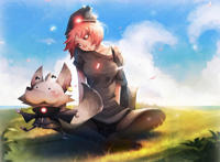 色彩绚丽的二次元美少女同人插画，非常吸引眼球