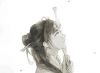 古风动漫情侣头像，橘色和蓝色，这是最明亮的颜色！