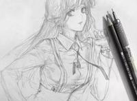 铅笔手绘系列女生动漫头像来了，快来收藏吧