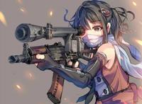 二次元女生头像拿枪