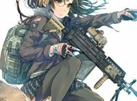 二次元女生头像拿枪