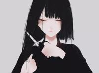 暗黑动漫二次元女生头像壁纸：没有你的世界，毁了也无所谓