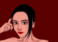 最新手绘头像女生动漫单人微信头像。