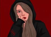 最新手绘头像女生动漫单人微信头像。