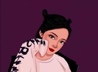 最新手绘头像女生动漫单人微信头像。