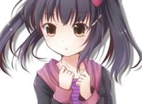 动漫美图欣赏：紫色系列女生头像，呆萌可爱的二次元美少女！