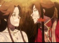 天官赐福，谢怜对花城是否一见钟情？在哪里明白自己的心意