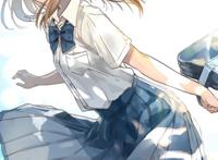 二次元美图欣赏：清晨，我放飞了一群白鸽