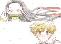 《鬼灭之刃》善逸 祢豆子的甜蜜合照，狂撒狗粮喂粉丝、吃得真饱