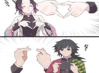 鬼灭之刃：蝴蝶忍和富冈义勇合照，但身高是问题，于是有了这一幕