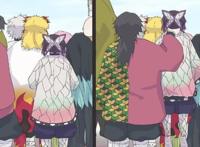 鬼灭之刃：蝴蝶忍和富冈义勇合照，但身高是问题，于是有了这一幕