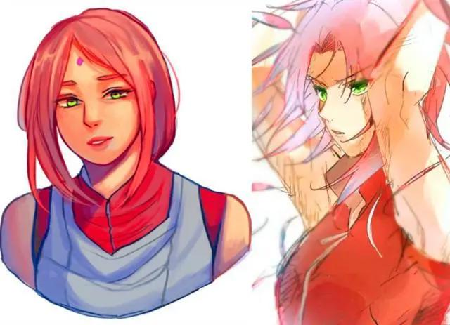 女忍者们“减肥”前后对比,小樱秒变小清新,井野身材和颜值并存