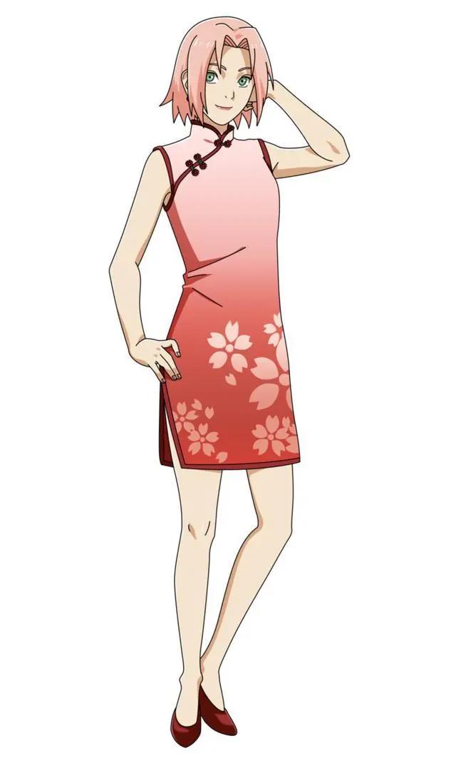 当火影忍者中的忍者穿上中式旗袍，雏田美如画，手鞠成熟风