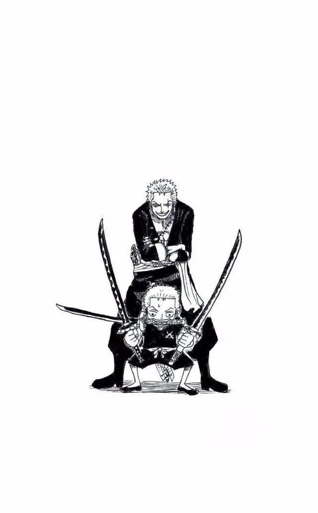 《海贼王》草帽一伙小时候，对比之下索隆莫名的呆萌啊！