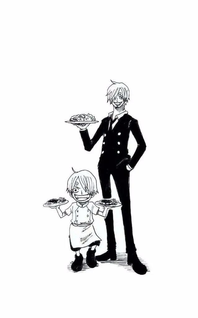 《海贼王》草帽一伙小时候，对比之下索隆莫名的呆萌啊！