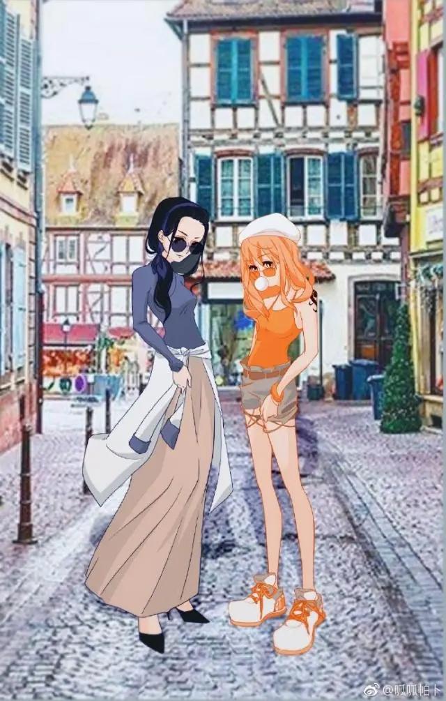 《海贼王》娜美和罗宾，姐妹同框即是福利