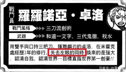 索隆左眼的秘密，用一只眼睛，换来了强大的招式