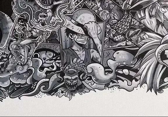 海贼王：这个“索隆”不简单，足足画了几十位角色，细节堪称无敌