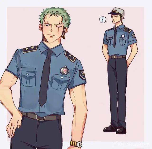 海贼王索大壁纸：人鱼索隆登场，警察索隆意想不到的可爱