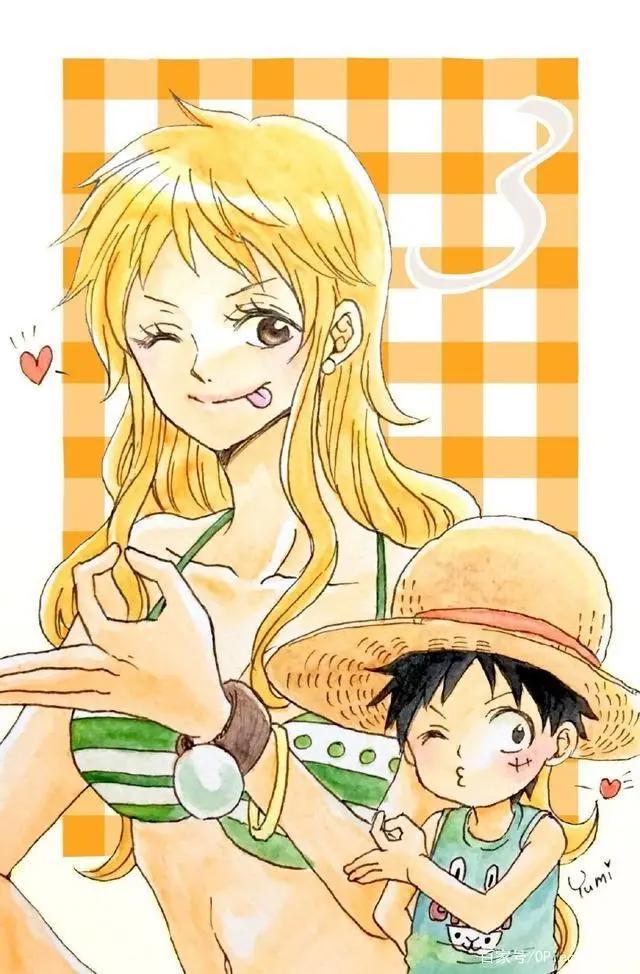 路飞与9位伙伴的合照，氛围极其温馨，甚平是团里最稳重的长辈