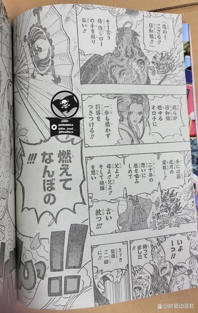 海贼王1057话全图，三大海贼团从瀑布下海，路飞留下海贼旗