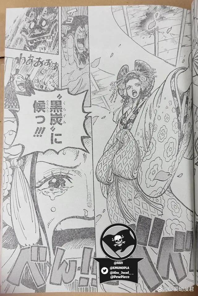 海贼王1057话全图，三大海贼团从瀑布下海，路飞留下海贼旗