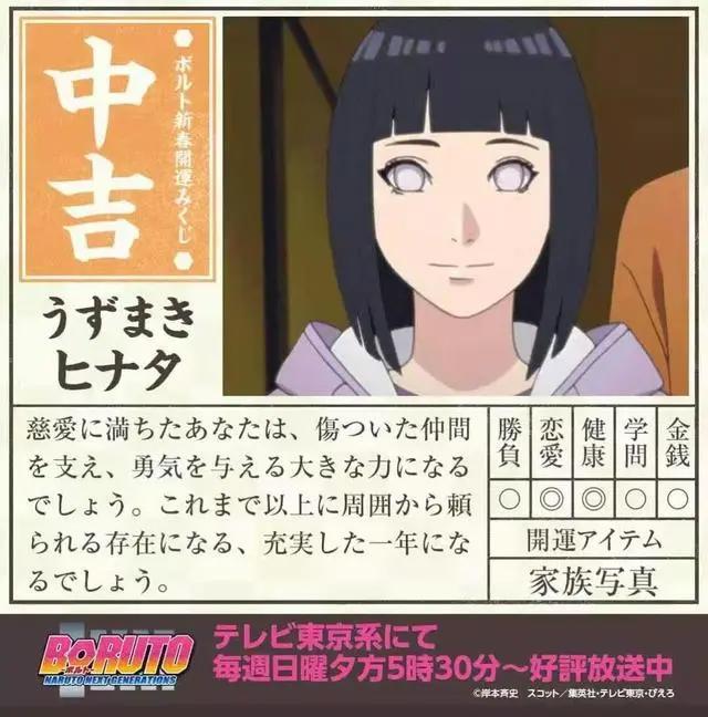 如果用博人传的人物定吉凶，向日葵只是小吉，大凶的大蛇丸很适合