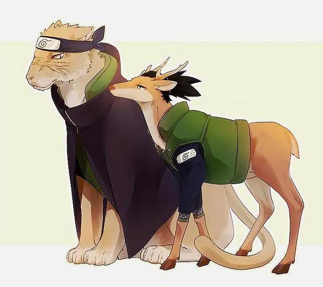 动物系《火影忍者》：鹿丸化身萌系小鹿，不过他的耳环更吸引人