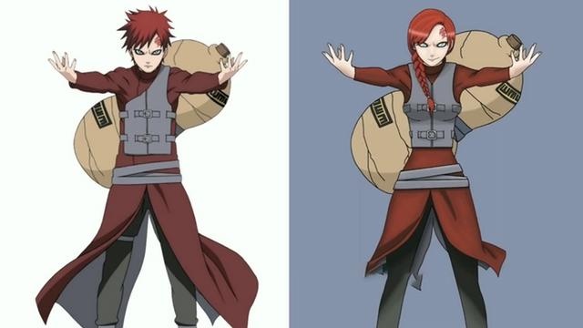 如果火影中的角色性别转换,小迪化身傲娇双马尾,手鞠像她儿子