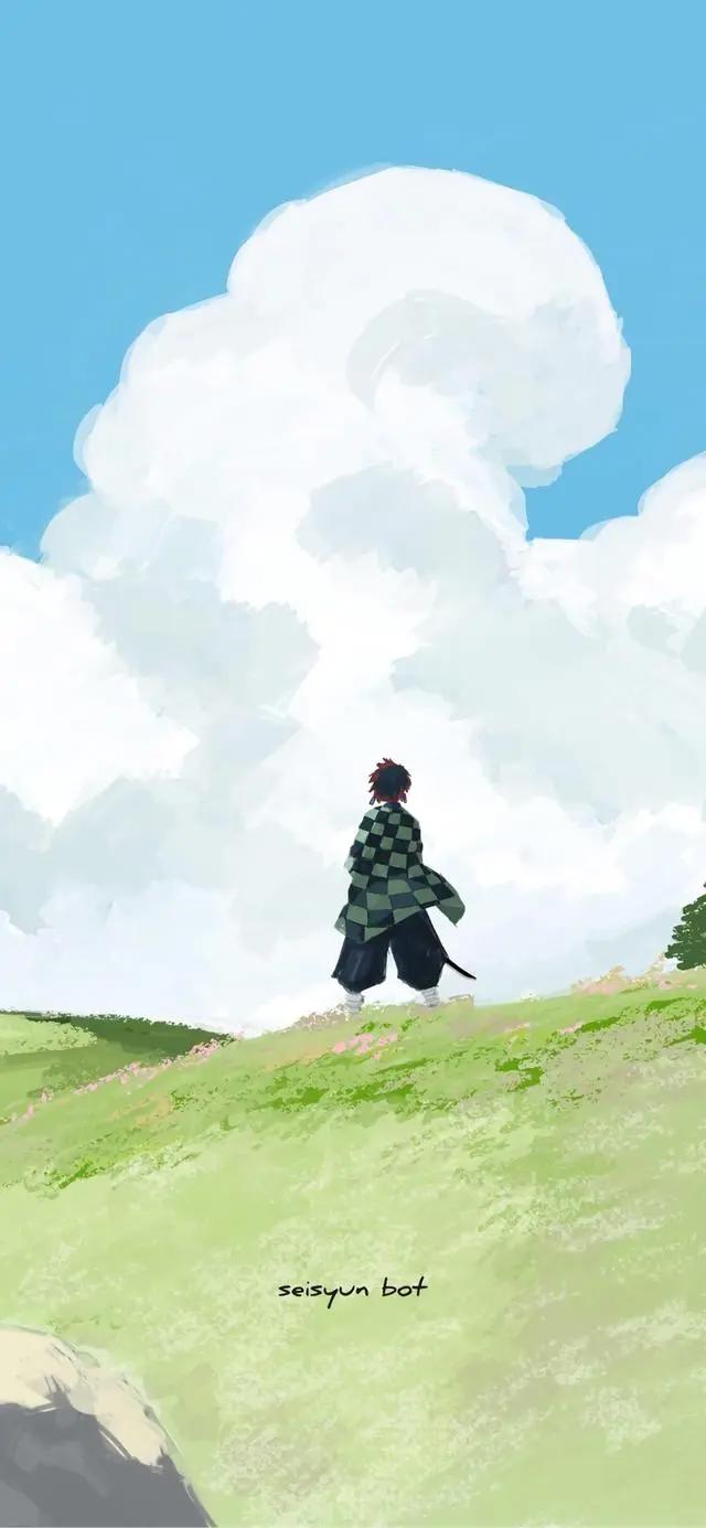 一组清新养眼的动漫风插画壁纸，高清全面屏