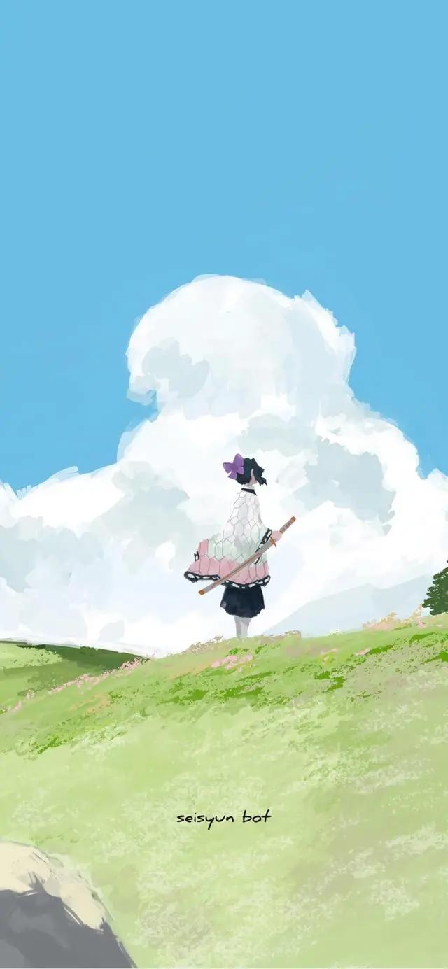 一组清新养眼的动漫风插画壁纸，高清全面屏