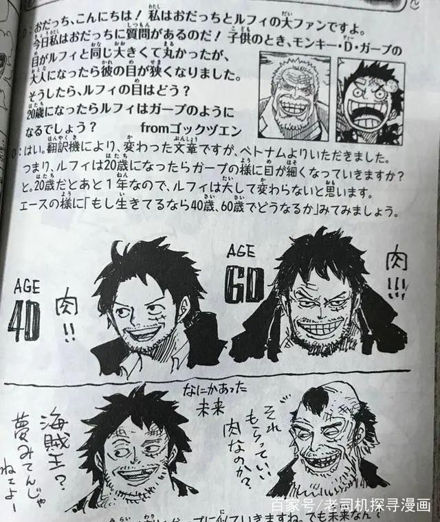 海贼王：如果艾斯能活到60岁，长成这样子，60岁的路飞更搞笑