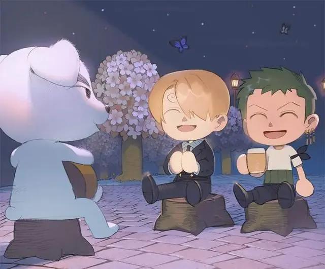 腐画师笔下的索隆与香吉士，两大动漫男神的打闹生活日常