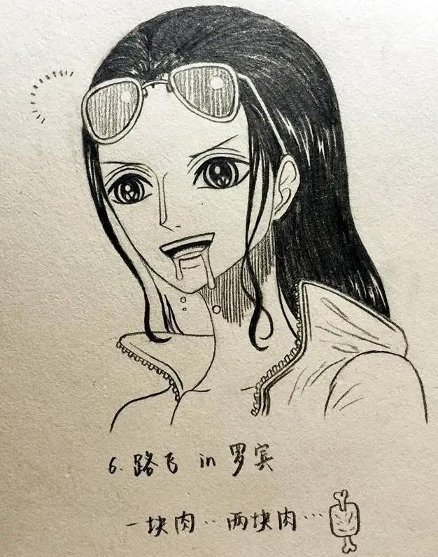 当海贼王人物们进入罗宾的身体，表情都控制不住了，路飞狂流口水